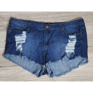 Jeans Colony Distressed Denim Shorts Women's Plus Size 22